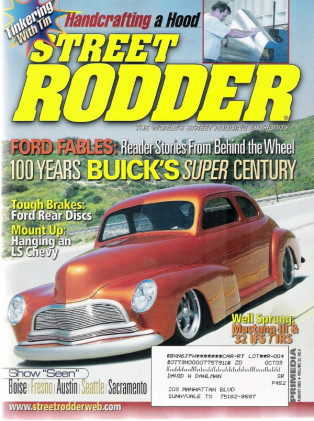 STREET RODDER 2003 AUG - CUSTOM 33 FORD HOOD MADE, LS1 INTO A 36 PONTIAC